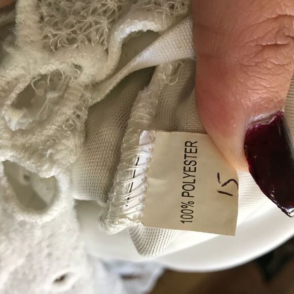 reverse white lace mini dress open back - Picture 9 of 9